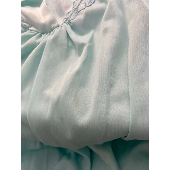 Vintage Camisole Nightie Light Blue  with Embroidered Neckline details size M L - Picture 10 of 10